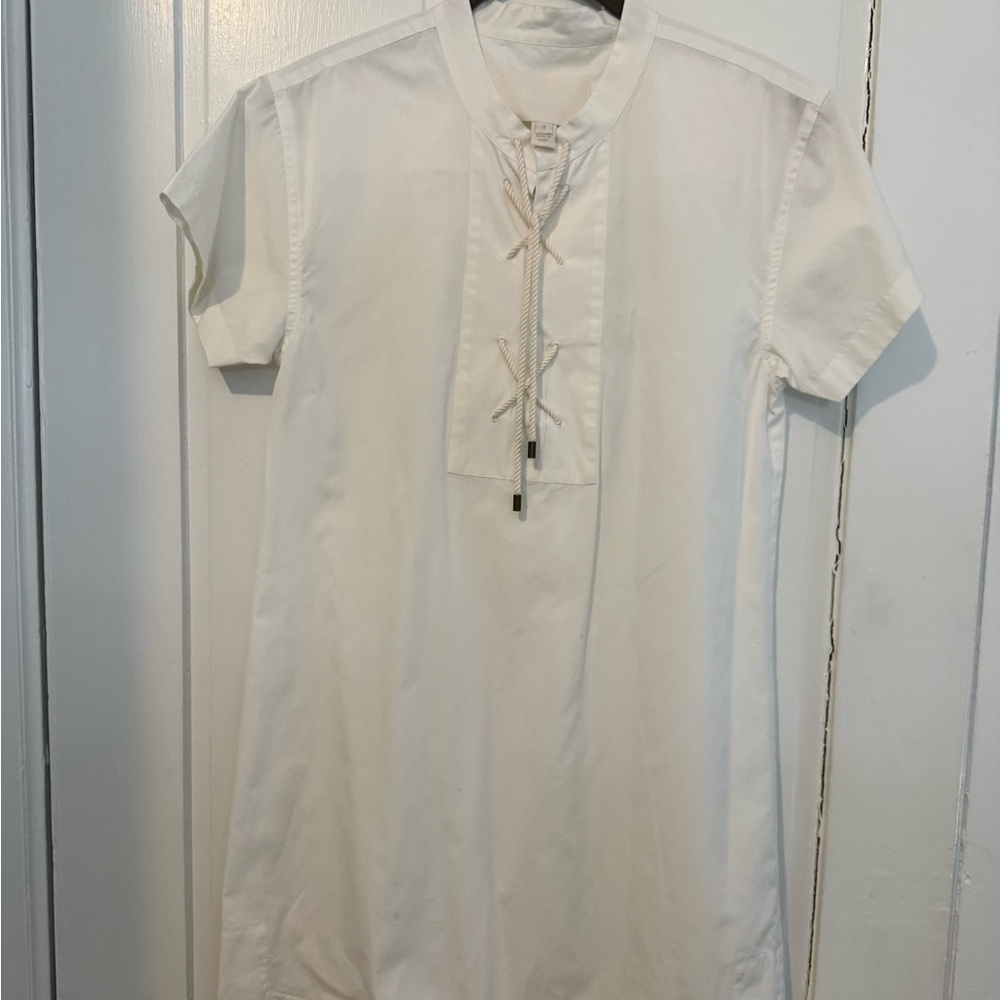 J. Crew Cream Lace-Up Blouse